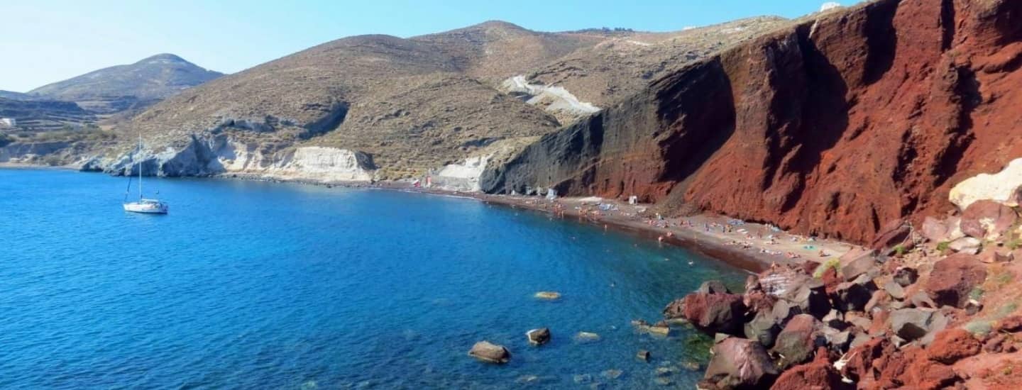 come sono le spiagge a santorini